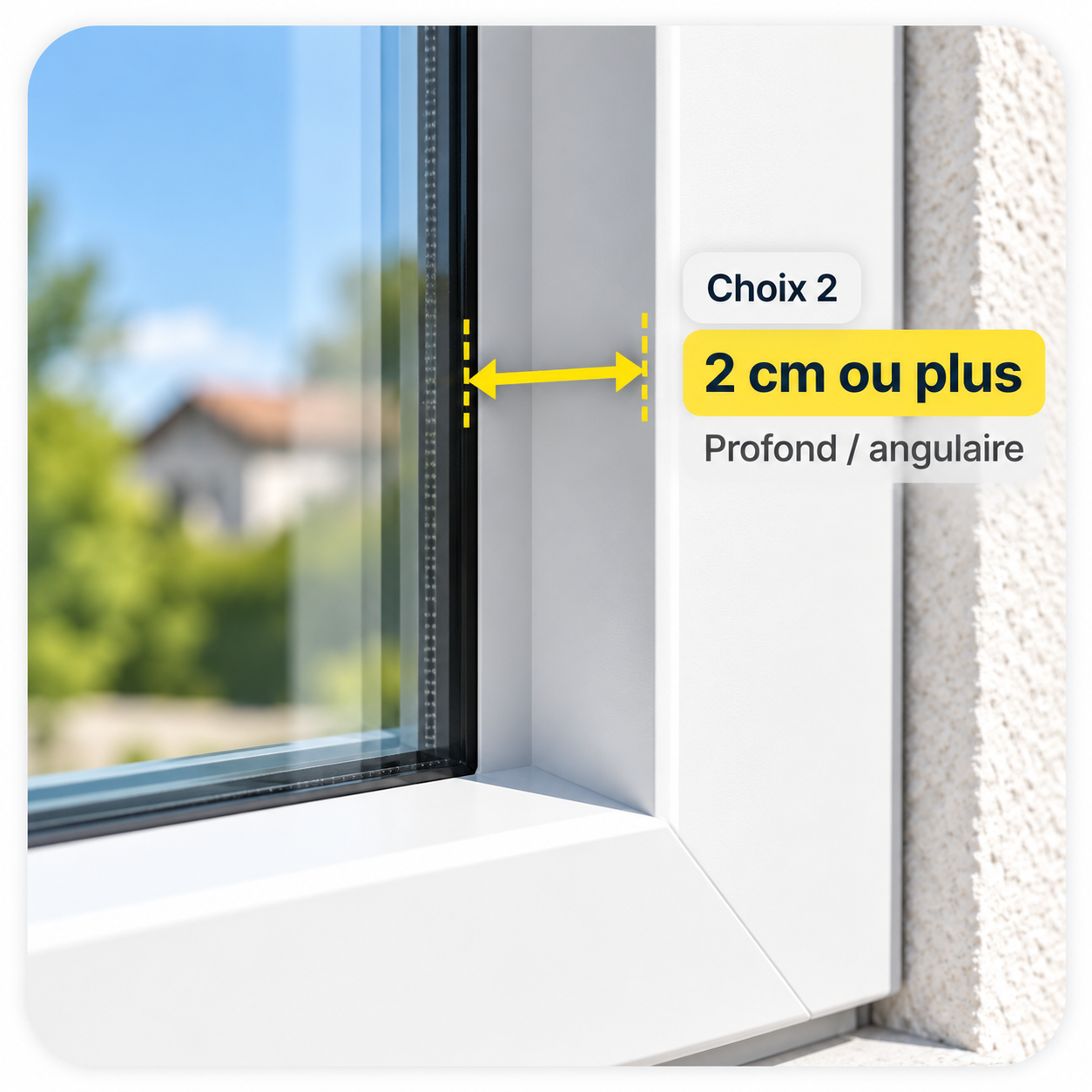 Huisserie de 2 cm ou plus